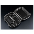 リスパック 弁当容器 バイオデリカ シェルBOX80-1 黒 リスパック 25枚 FCG773V-00647486