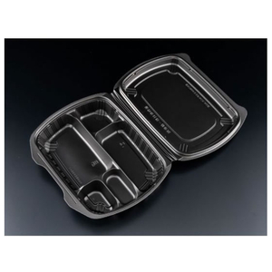 リスパック 弁当容器 バイオデリカ シェルBOX80-1 黒 リスパック 25枚 FCG773V-00647486-イメージ1