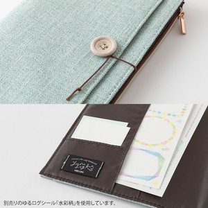 デザインフィル ノートカバー ゆるログ 布 B6 水色 FC450SU-15361006-イメージ7