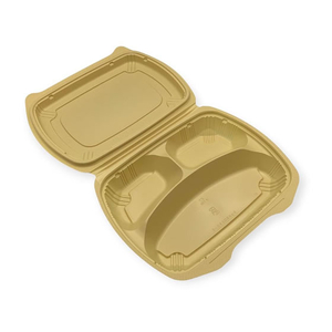 リスパック 弁当容器 バイオデリカ シェルBOX80-2 クラフトB リスパック 25枚 FCG774V-00652960-イメージ1