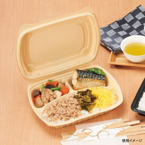 リスパック 弁当容器 バイオデリカ シェルBOX80-2 クラフトB リスパック 25枚 FCG774V-00652960-イメージ6