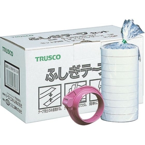 トラスコ中山 TRUSCO ふしぎテープ 幅18mm×長さ50m 10巻入 10巻+ディスペンサーホワイト- FC490GZ-2130246-イメージ1