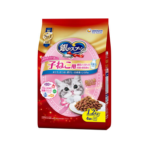 ユニ・チャーム 銀のスプーン 贅沢うまみ仕立て 子ねこ用 まぐろ・かつお・煮干し・白身魚・しらす味 1.2kg FCJ120J-イメージ1