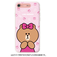 LINE FRIENDS iPhone SE(第3世代)/SE(第2世代)/8/7用LINE FRIENDS LIGHT UP CASE チョコマカロン KCL-LCH002