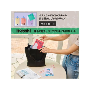プラス ito／oshi 厚手PPカードケース ポストカード収納サイズ FC323ST-91519FL-346CF-イメージ4