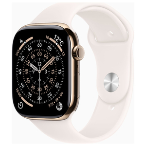 Apple Apple Watch Series 11 ゴールドチタニウムケースとライトブラッシュスポーツバンド - S/M MFD54J/A-イメージ1