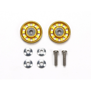 タミヤ 軽量13mmオールアルミベアリングローラー (ゴールド) T95704ｱﾙﾐﾍﾞｱﾘﾝｸﾞﾛ-ﾗ-GOLD-イメージ1