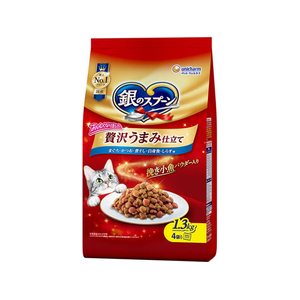 ユニ・チャーム 銀のスプーン 贅沢うまみ仕立て まぐろ・かつお・煮干し・白身魚・しらす味 1.3kg FCJ122J-イメージ1