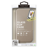 PGA iPhone 16e用ガラスフリップケース ベージュ PG-25KGF02BE