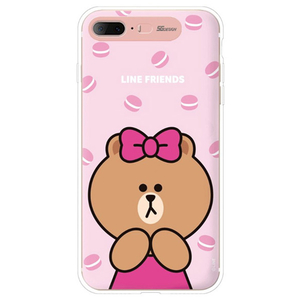 LINE FRIENDS iPhone 8 Plus/7 Plus用ケース LIGHT UP CASE チョコ マカロン KCL-LCH003-イメージ2