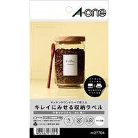 エーワン キレイにみせる収納ラベル 水に強い マット紙 4面 はがきサイズ 5シート(20片)入り 27704