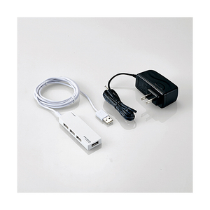 エレコム ACアダプタ付 USB2.0ハブ(4ポート・1.5m) ホワイト U2H-AN4SWH エレコム ACアダプタ付 USB2.0ハブ(4ポート・1.5m) ホワイト U2H-AN4SWH