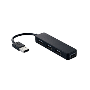 エレコム USB2．0ハブ コンパクトタイプ(4ポート・7cm) ブラック U2H-SN4NBBK-イメージ2