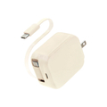 MOTTERU 30W USB充電器 USB-Cケーブル付き アーモンドミルク MOT-ACPD30C2-AM