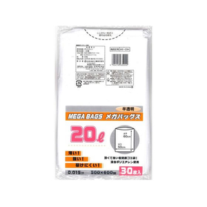 日本技研 メガバッグス 半透明 20L 30枚入 FC195TB-ME-23H-イメージ1