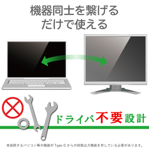 エレコム 変換アダプタ (Type-C to DVI) 0．15m ブラック AD-CDVIBK-イメージ5