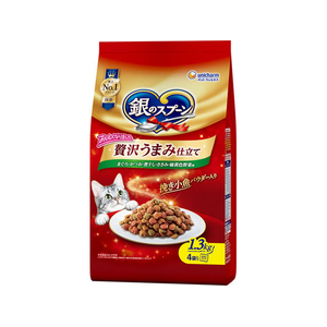 ユニ・チャーム 銀のスプーン 贅沢うまみ仕立て まぐろ・かつお・煮干し・ささみ・緑黄色野菜味 1.3kg FCJ123J-イメージ1