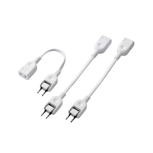 エレコム ACアダプタ用電源延長コード(1個口) 3本パック(0.1m) ホワイト T-ADR1WHX3 エレコム ACアダプタ用電源延長コード(1個口) 3本パック(0.1m) ホワイト T-ADR1WHX3