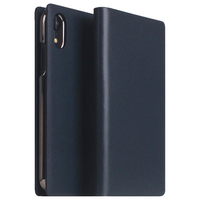 SLG Design iPhone XR用ケース Calf Skin Leather Diary ネイビー SD13706I61