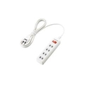 エレコム 一括スイッチ付 雷ガードタップ(4個口・2．5m) ホワイト T-K3A-2425WH