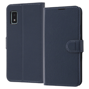 レイアウト AQUOS wish用耐衝撃 手帳型ケース シンプル マグネット ダークネイビー RT-AQWIELC1/DN-イメージ1