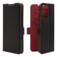 ラスタバナナ OPPO Reno14 5G用薄型手帳ケース サイドマグネット ブラック＊レッド 9226OR14BSMBKR
