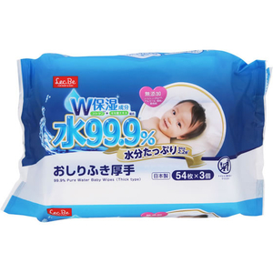 レック 99.9水分たっぷりおしりふき厚手W 54枚×3 FCG521V-イメージ1