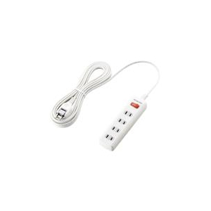 エレコム 一括スイッチ付 雷ガードタップ(4個口・5.0m) ホワイト T-K3A-2450WH エレコム 一括スイッチ付 雷ガードタップ(4個口・5.0m) ホワイト T-K3A-2450WH