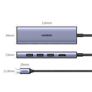 UGREEN Revodok 6-in-1 USB-C ハブ 20956A グレー UGR-OT-000019-イメージ4