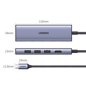 UGREEN Revodok 6-in-1 USB-C ハブ 20956A グレー UGR-OT-000019-イメージ4