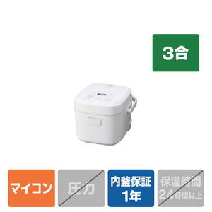 ハイアールジャパン 3合マイコンジャー炊飯器 e angle select ホワイト JJ-M33E6(W)-イメージ1