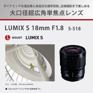 パナソニック デジタル一眼用交換レンズ(単焦点レンズ) LUMIX S 18mm F1.8 S-S18-イメージ6