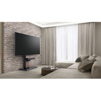 朝日木材 WS-JH700-BK 壁寄せテレビスタンド ダークブラウン木目+黒木