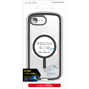 エレコム iPhone17e/16e用 TOUGH SLIM LITE ケース フレームカラー MAGKEEP ブラック PM-A25STSLFCMBK-イメージ1
