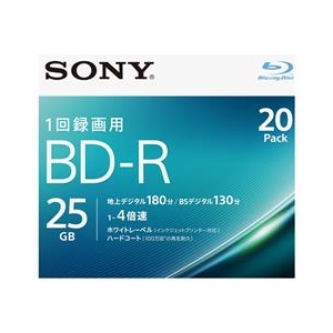 SONY 録画用25GB 1層 1-4倍速対応 BD-R追記型 ブルーレイディスク 20枚入り 20BNR1VJPS4 SONY 録画用25GB 1層 1-4倍速対応 BD-R追記型 ブルーレイディスク 20枚入り 20BNR1VJPS4
