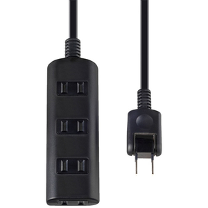 エルパ 扉付タップ(4個口・3m) ブラック WBT-N4030B(BK)-イメージ1