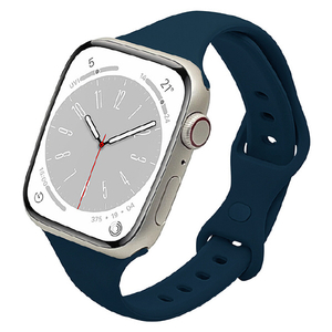 ラスタバナナ Apple Watch Series 8/7/6/5/4/3/SE(第2世代)/SE [41/40/38mm]用シリコンスタンダードバンドSlim ネイビー RBAWSS7442NV-イメージ1