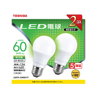 東芝 LED電球 E26口金 全光束810lm(7．3W一般電球タイプ) 昼白色相当 2個パック LDA7N-G/K60V1P