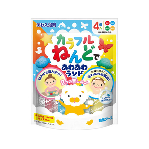 白元アース カラフルねんどであわあわランド 4個 FC765PY-イメージ1