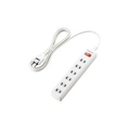 エレコム 一括スイッチ付 雷ガードタップ(6個口・2．5m) ホワイト T-K3A-2625WH