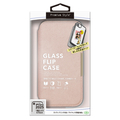 PGA iPhone 16e用ガラスフリップケース スエード調 ピンク PG-25KGF07PK