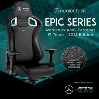 noblechairs ゲーミングチェア EPIC - Mercedes-AMG Petronas Formula One Team - 2021 Edition ブラック/グリーン NBL-EPC-PU-MPF-SGL-ED