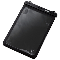 エレコム タブレット(約8．9～13インチ)用防水ケース/IPX8/お風呂用 ブラック TB-WPSB13BK