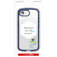 エレコム iPhone 16e用TOUGH SLIM LITE ケース フレームカラー メタルステッカー付 ネイビー PM-A25STSLFCNV