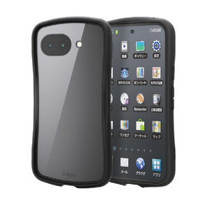 エレコム Google Pixel 10a用Grippy ハイブリッドケース フレームカラー 極限 背面ガラス ブラック PM-P261GRPFGKBK-イメージ2