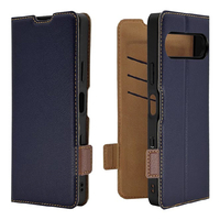 ラスタバナナ Xperia 10 VII用薄型手帳サイドマグネットケース ネイビー＊ブラウン 9230XP107BSMNVB