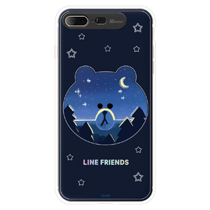 LINE FRIENDS iPhone 8 Plus/7 Plus用ケース LIGHT UP CASE ブラウン KCL-LBR003-イメージ1