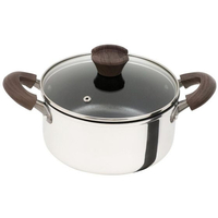 ＬＩＶ ＰＬＵＳ ベストコ 両手鍋 20cm ミラー ガラス蓋付き FCE231W-ND-323
