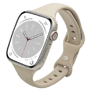 ラスタバナナ Apple Watch Series 8/7/6/5/4/3/SE(第2世代)/SE [41/40/38mm]用シリコンスタンダードバンドSlim ベージュ RBAWSS7444BE-イメージ1
