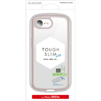 エレコム iPhone 16e用TOUGH SLIM LITE ケース フレームカラー メタルステッカー付 ピンク PM-A25STSLFCPN